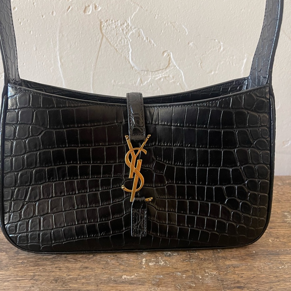 Saint Laurent Croc Print Shoulder Bag - Picture 2 of 15